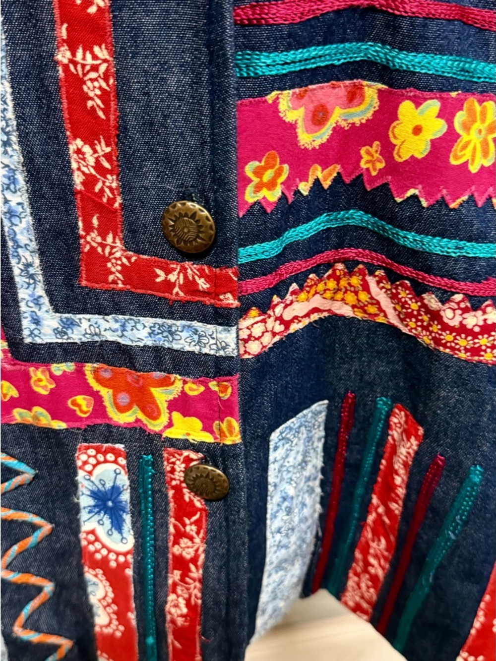Denim Embroidered/Patchwork Jacket. - Picture 8 of 15